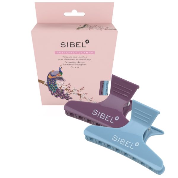 Pinces papillon Asie turquoise et prune 6 pièces Sibel Pinces papillon Asie turquoise et prune 6 pièces Sibel