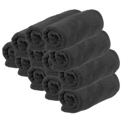 Serviettes microfibres noir par 12 pièces Sibel
