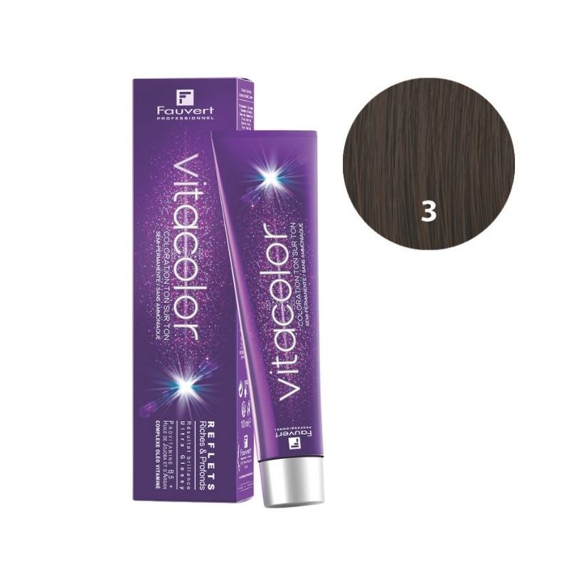 Colorazione tono su tono Vitacolor Gloss B3 castano scuro Fauvert 100ML