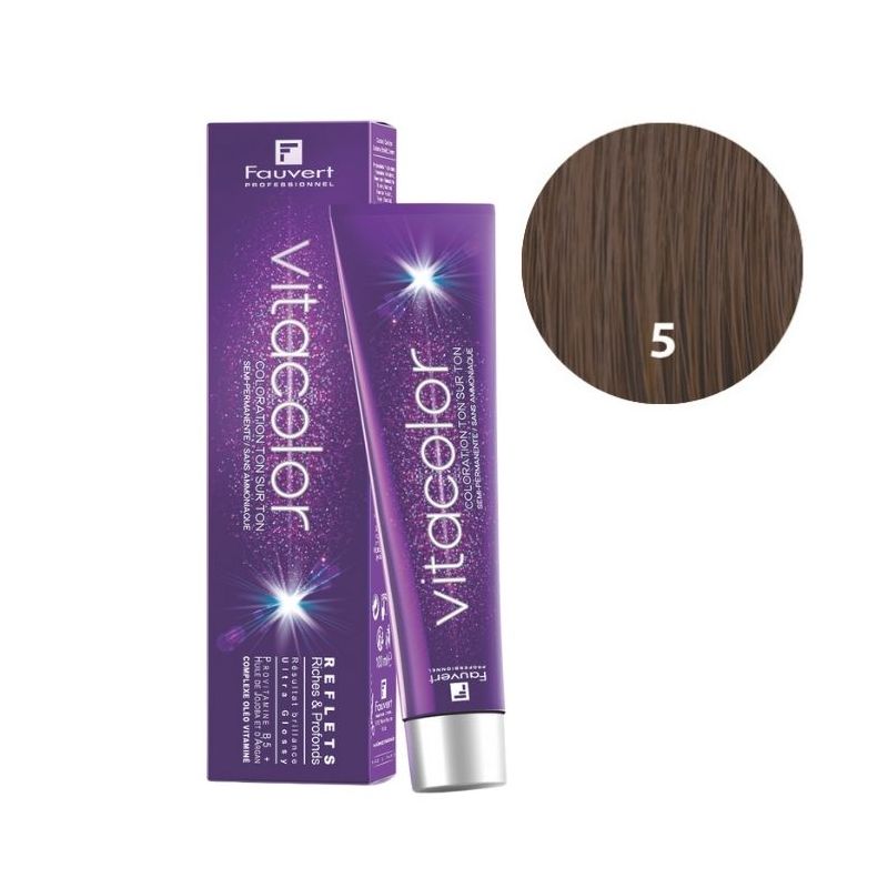 Kleurton op kleur Vitacolor Gloss B5 lichtbruin Fauvert 100ML