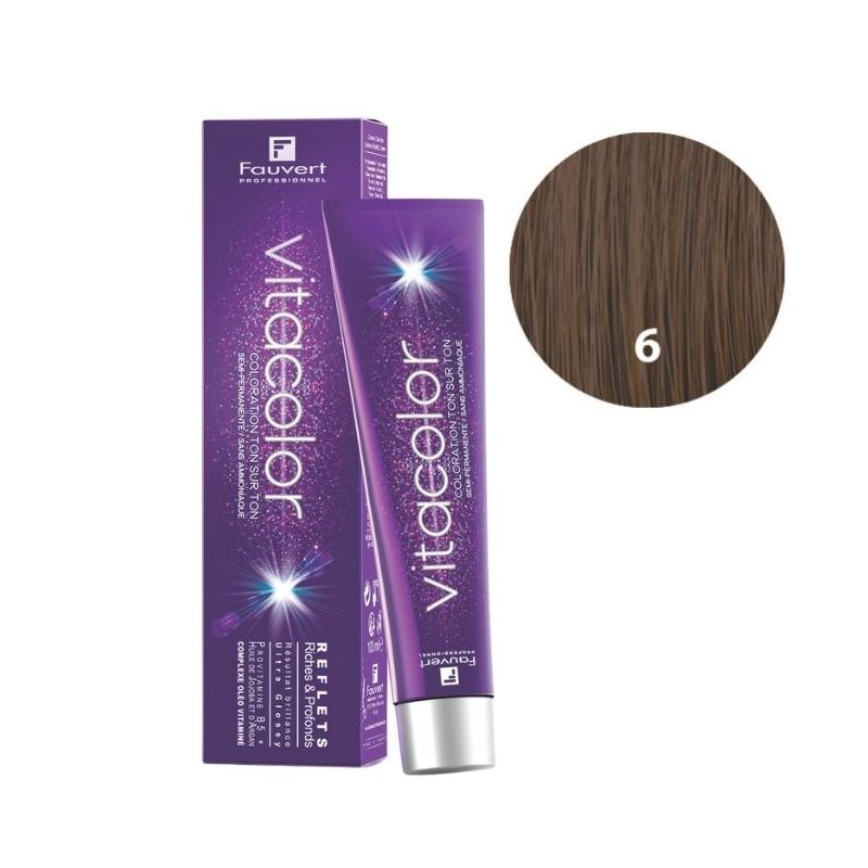 Kleurtoning ton sur ton Vitacolor Gloss B6 donkerblond Fauvert 100ML