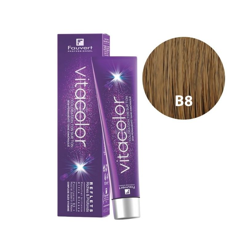 Coloração ton sur ton Vitacolor Gloss B8 loiro claro Fauvert 100ML