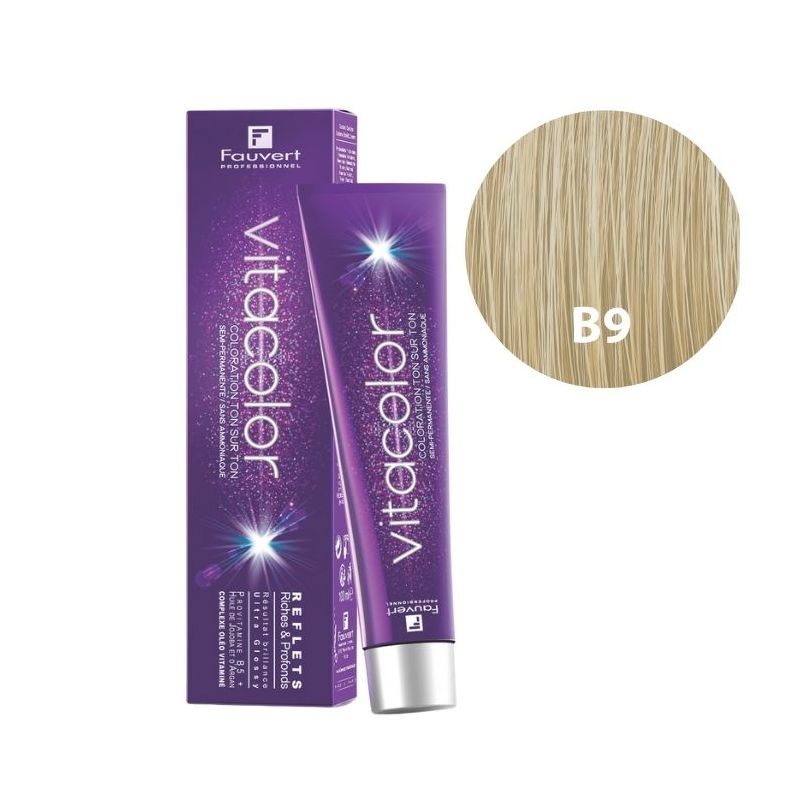 Kleurtoning ton sur ton Vitacolor Gloss B9 zeer lichte blond Fauvert 100ML