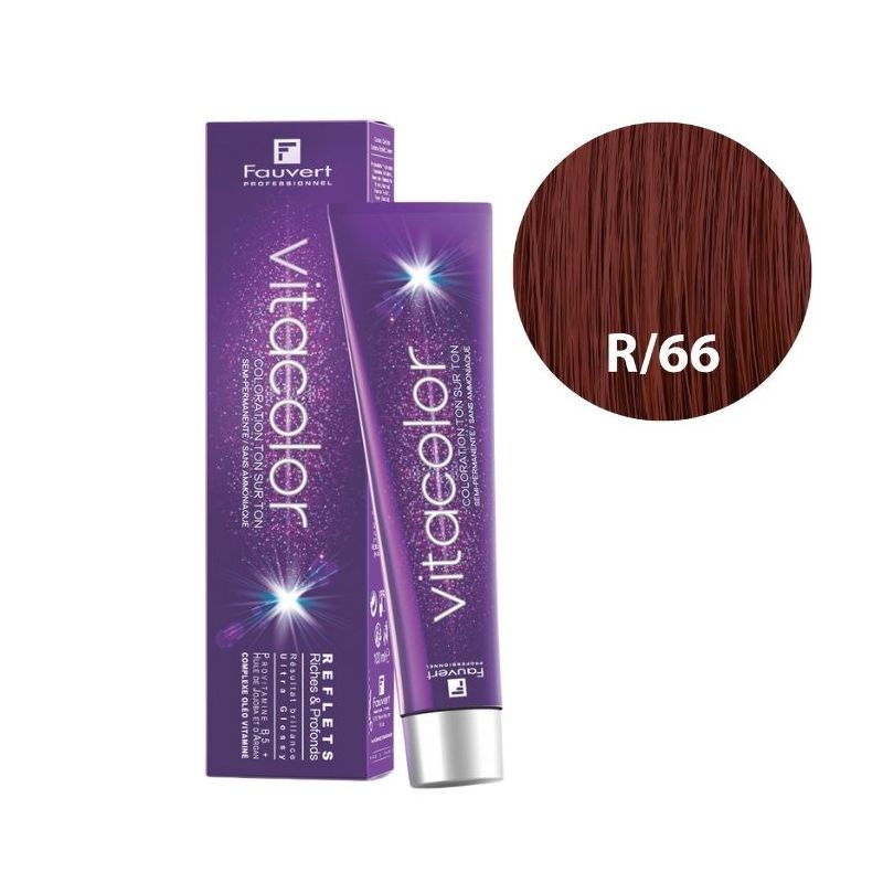 Kleurtonen op ton Vitacolor Gloss R/66 diep rood Fauvert 100ML