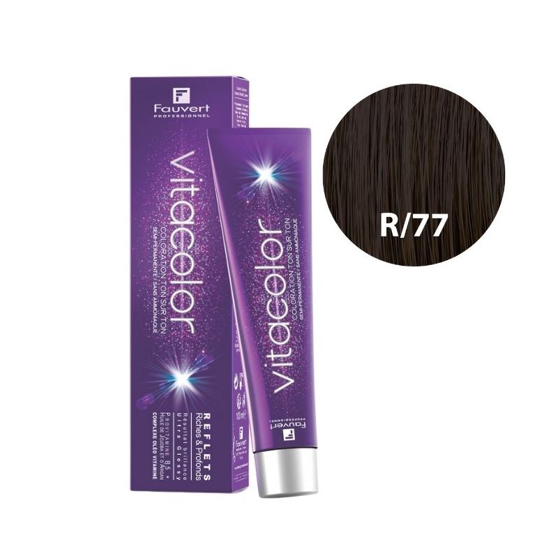 Kleurtoning ton sur ton Vitacolor Gloss R/77 diepbruin Fauvert 100ML