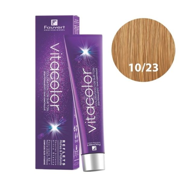Kleurtonen op ton Vitacolor De Ombre Patina's 10/23 ultra blond iriserend goud Fauvert 100ML Kleurtonen op ton Vitacolor De Ombre Patina's 10/23 ultra blond iriserend goud Fauvert 100ML