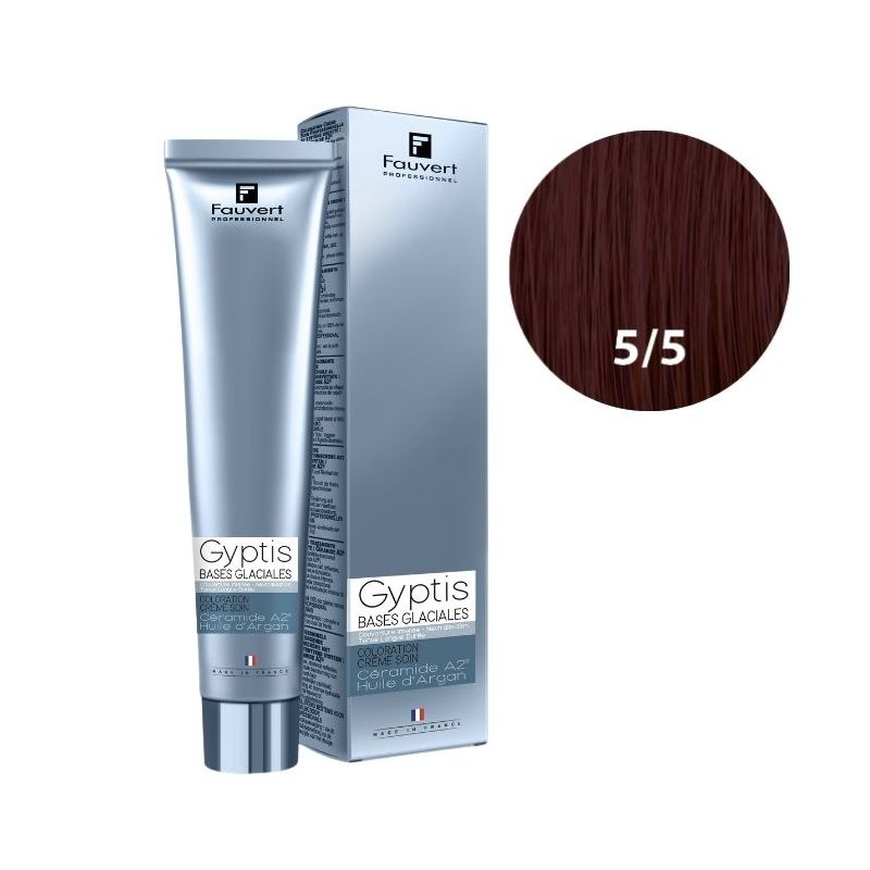 Crème de soin colorante Gyptis n°5/55 châtain clair acajou profond Fauvert 100ML