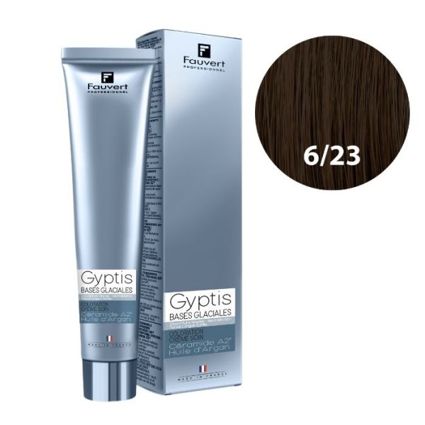 Creme de cuidado colorante Gyptis n°6/23 castanho frio Fauvert 100ML Creme de cuidado colorante Gyptis n°6/23 castanho frio Fauvert 100ML