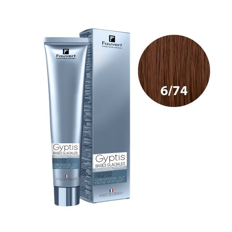 Kleurende verzorgingscrème Gyptis nr. 6/74 donkerblond kastanjebruin Fauvert 100ML