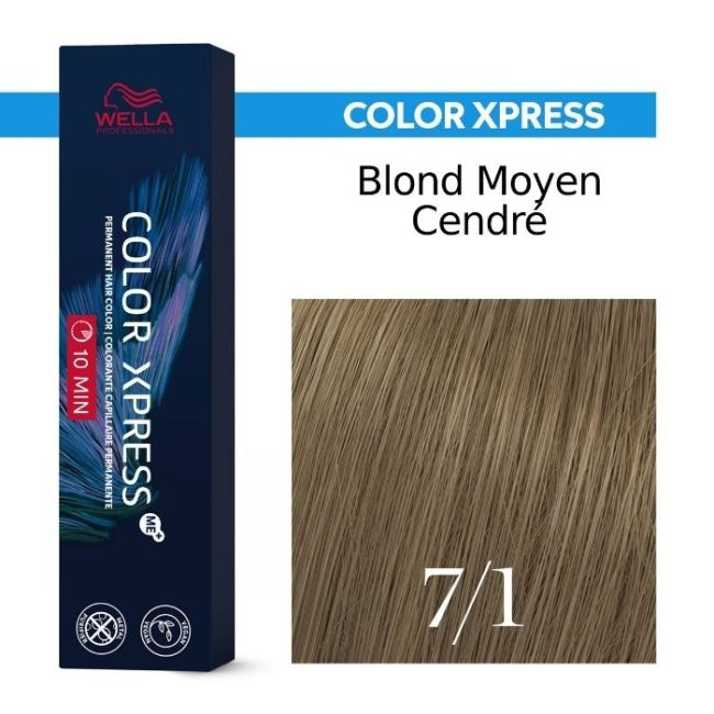 Coloration Color Xpress ME+ 7/1 blond moyen cendré Wella 60ML