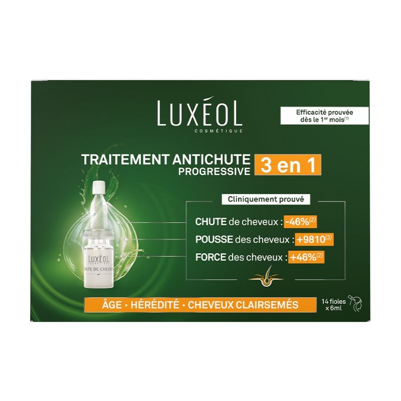 Cura progressiva da queda de cabelo 2em1 Luxéol 14x6ml