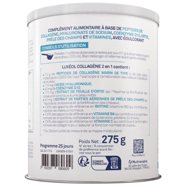 Complément alimentaire Collagène 2en1 Luxéol 250ml