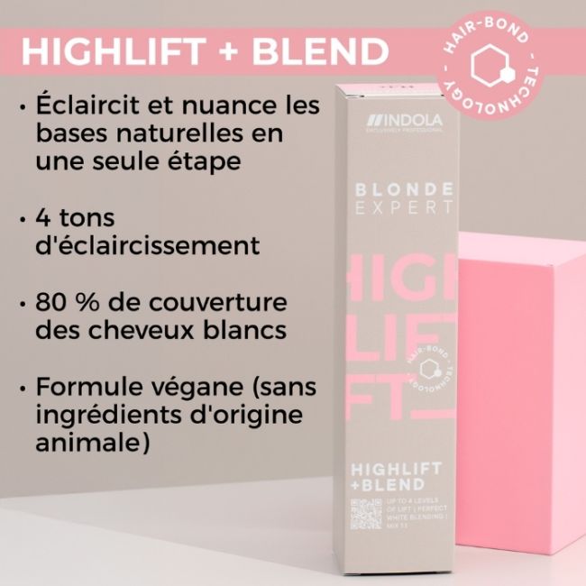 Coloration Éclaircissante Highlift + Blend H.27+ Blonde Expert Indola 60ml