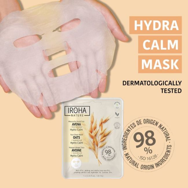 Masque tissu visage hydratant apaisant Avoine Iroha