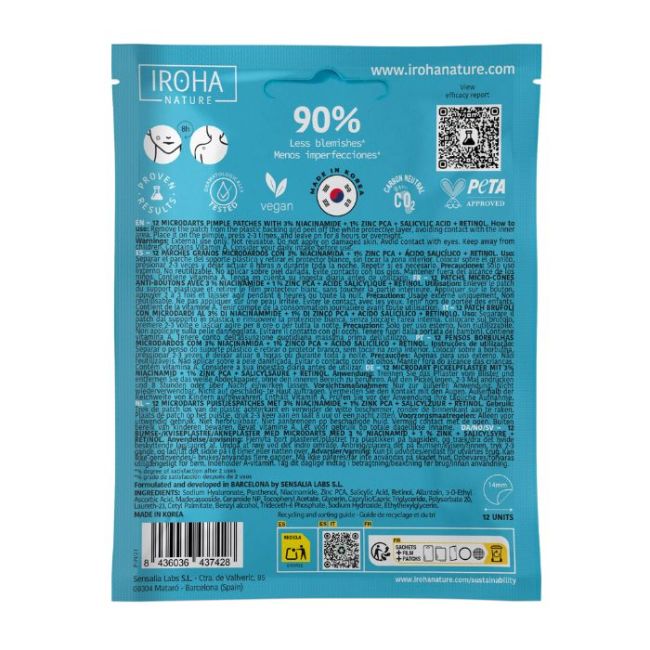 Patchs avec micro-cônes anti-boutons Iroha 12 patchs