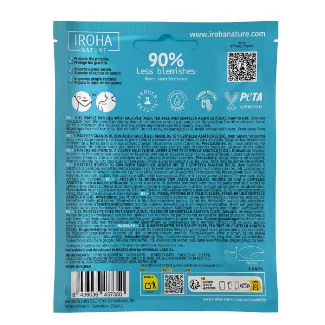 Patchs XL anti-boutons, acnés, rougeurs Iroha 5 patchs
