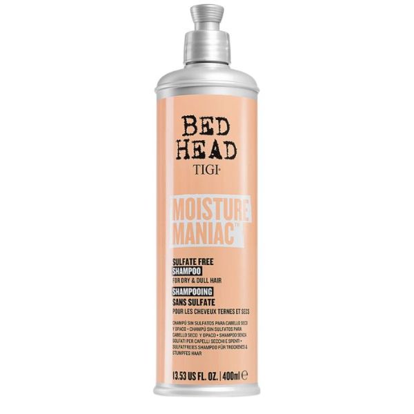 Shampooing cheveux secs Moisture Maniac Bed Head Tigi 400ml Shampooing cheveux secs Moisture Maniac Bed Head Tigi 400ml