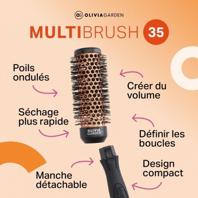 Barillet pour brosse détachable Multibrush 35mm Olivia Garden