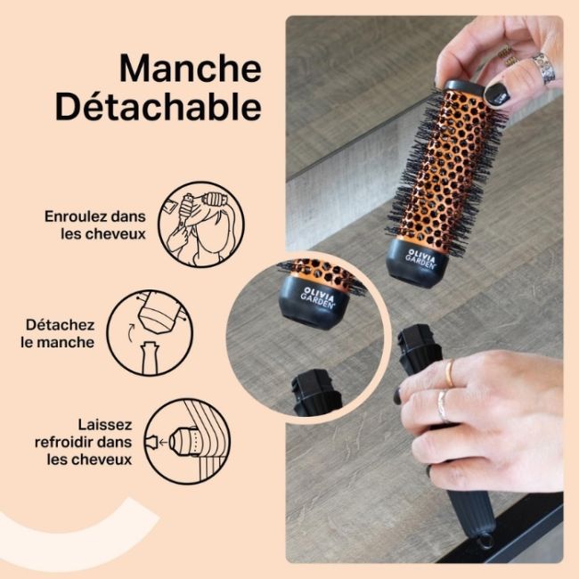 Barillet pour brosse détachable Multibrush 35mm Olivia Garden