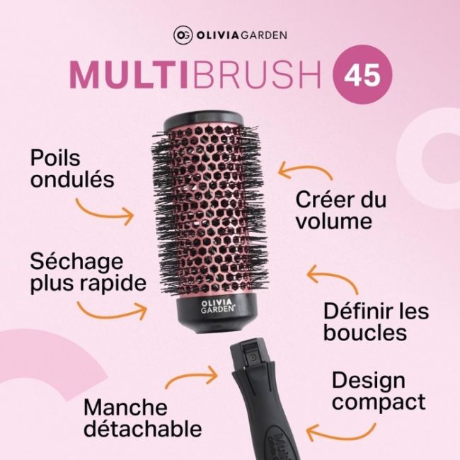 Barillet pour brosse détachable Multibrush 45mm Olivia Garden