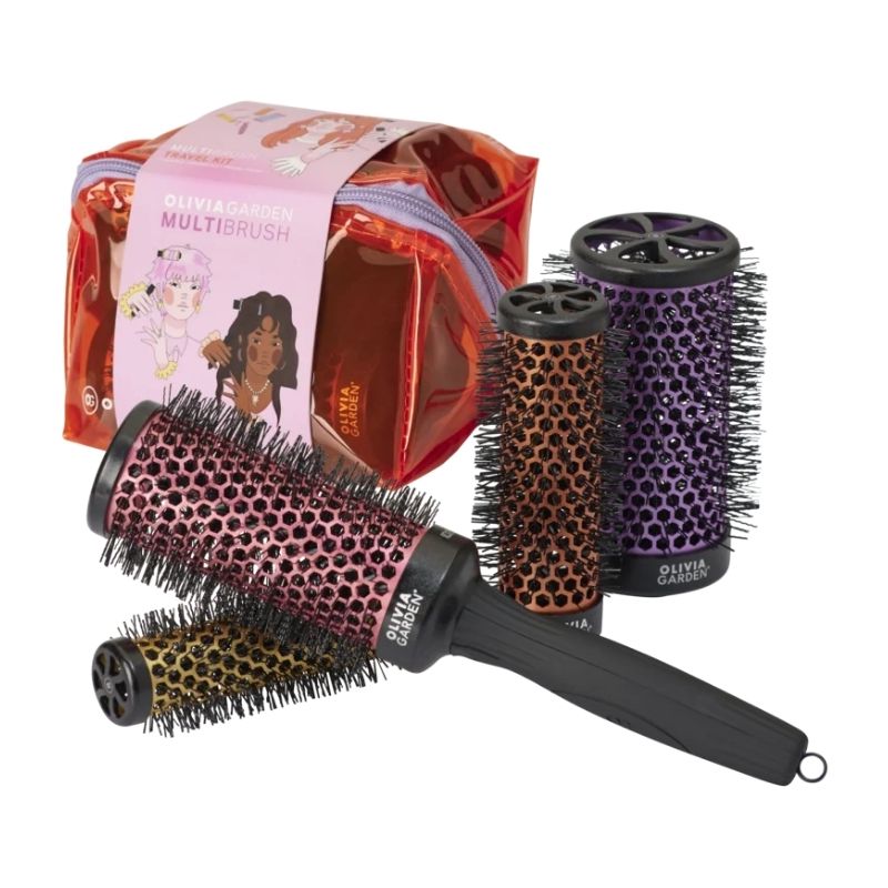 Kit de voyage Multibrush (25mm+35mm+45mm+55mm+poignée) Olivia Garden