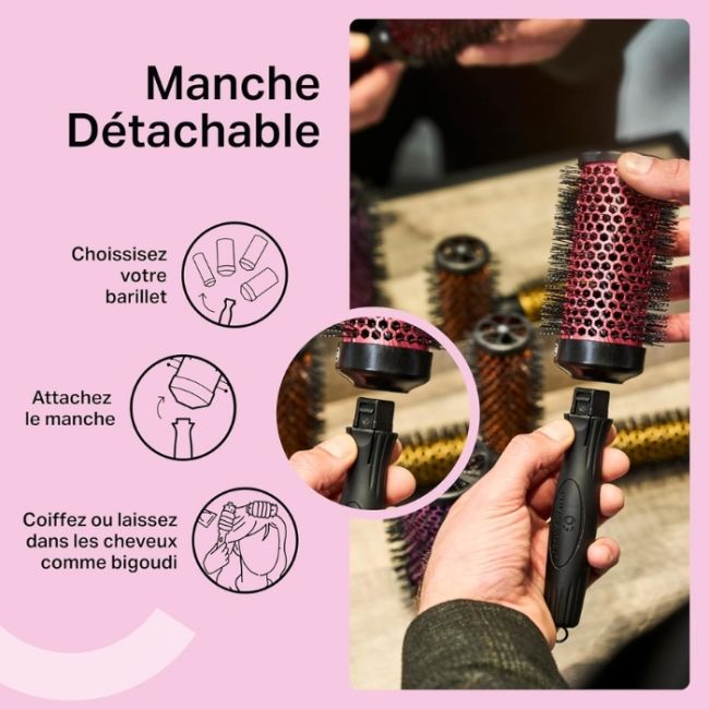 Kit de voyage Multibrush (25mm+35mm+45mm+55mm+poignée) Olivia Garden