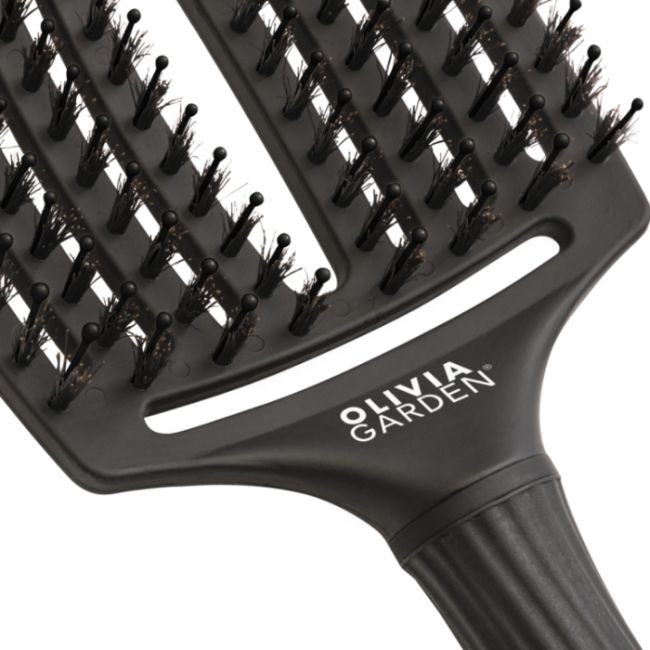Brosse Fingerbrush Care Iconic Full Black taille L Olivia Garden