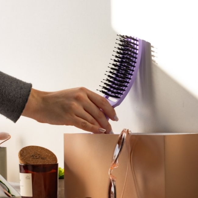 Brosse Fingerbrush Care Iconic Lavender taille M Olivia Garden