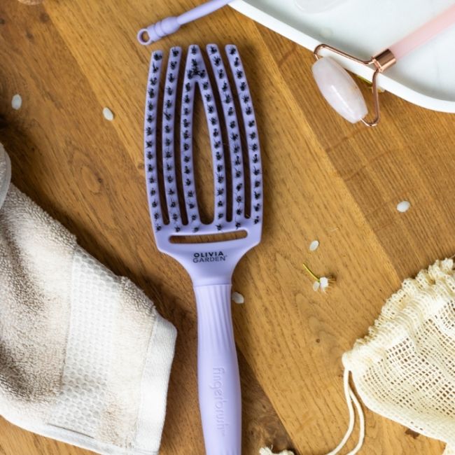 Brosse Fingerbrush Care Iconic Lavender taille M Olivia Garden