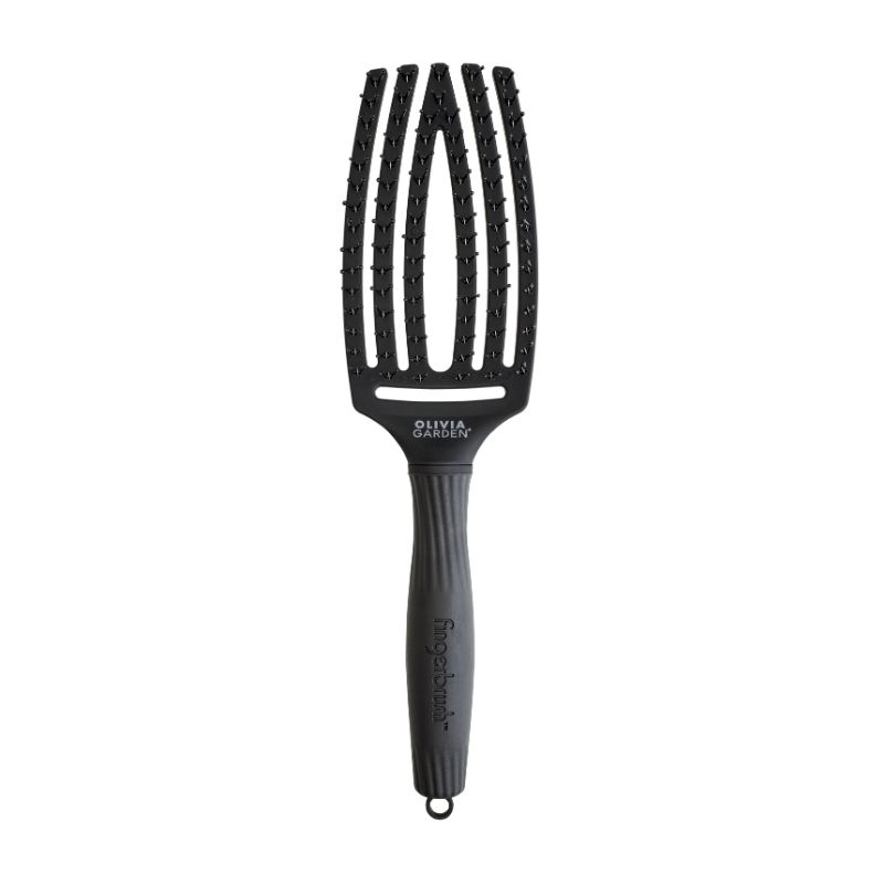 Brosse Fingerbrush Care Iconic Double poils black taille M Olivia Garden
