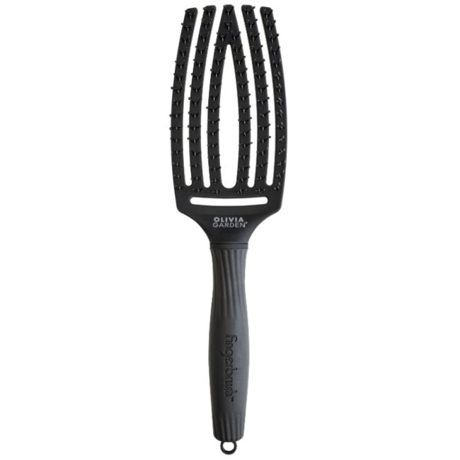 Brosse Fingerbrush Care Iconic Double poils black taille M Olivia Garden