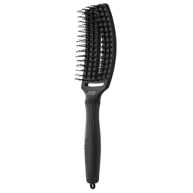 Brosse Fingerbrush Care Iconic Double poils black taille M Olivia Garden
