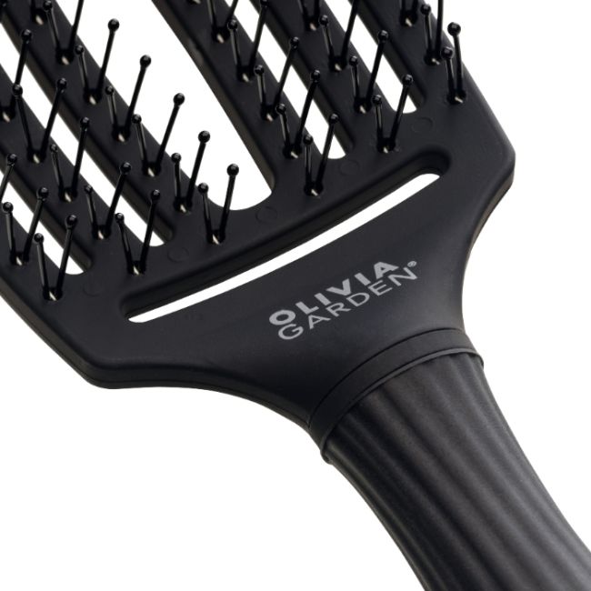 Brosse Fingerbrush Care Iconic Double poils black taille M Olivia Garden