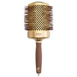 Brosse brushing Expert Blowout Shine nylon ondulé doré & marron 80mm Olivia Garden