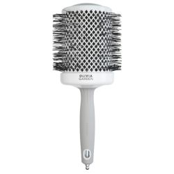 Brosse brushing Expert Blowout Shine nylon blanc & gris 80mm Olivia Garden