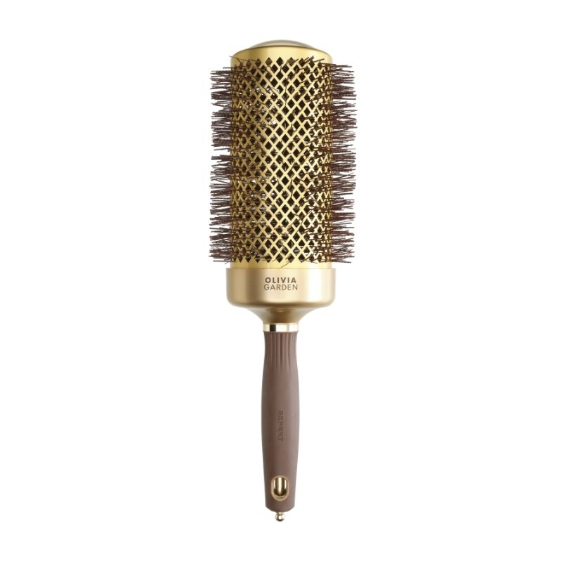 Brosse brushing Expert Blowout Speed nylon ondulé doré & marron 65mm Olivia Garden