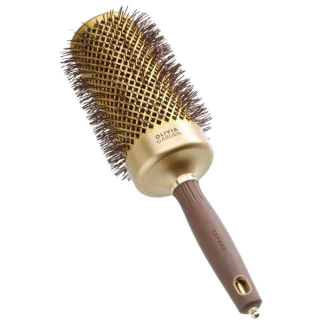 Brosse brushing Expert Blowout Speed nylon ondulé doré & marron 65mm Olivia Garden