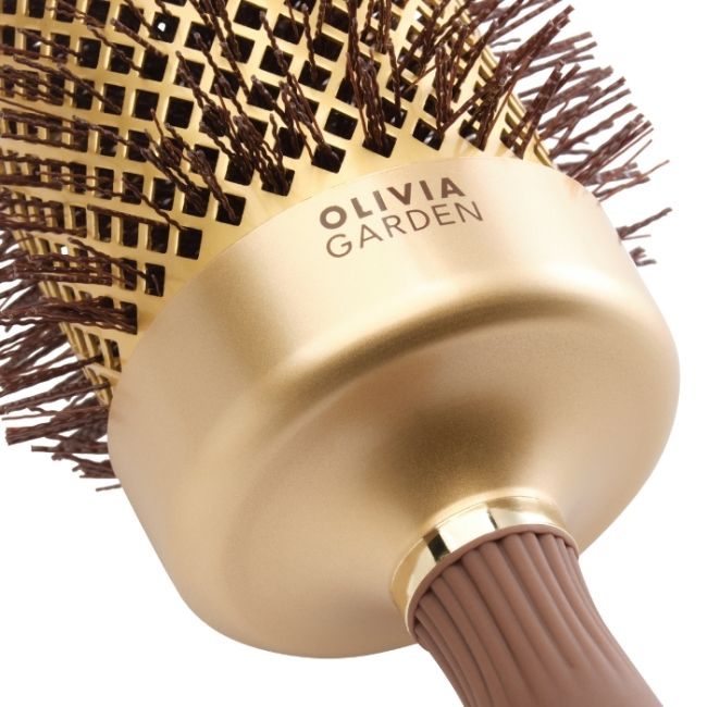 Brosse brushing Expert Blowout Speed nylon ondulé doré & marron 65mm Olivia Garden