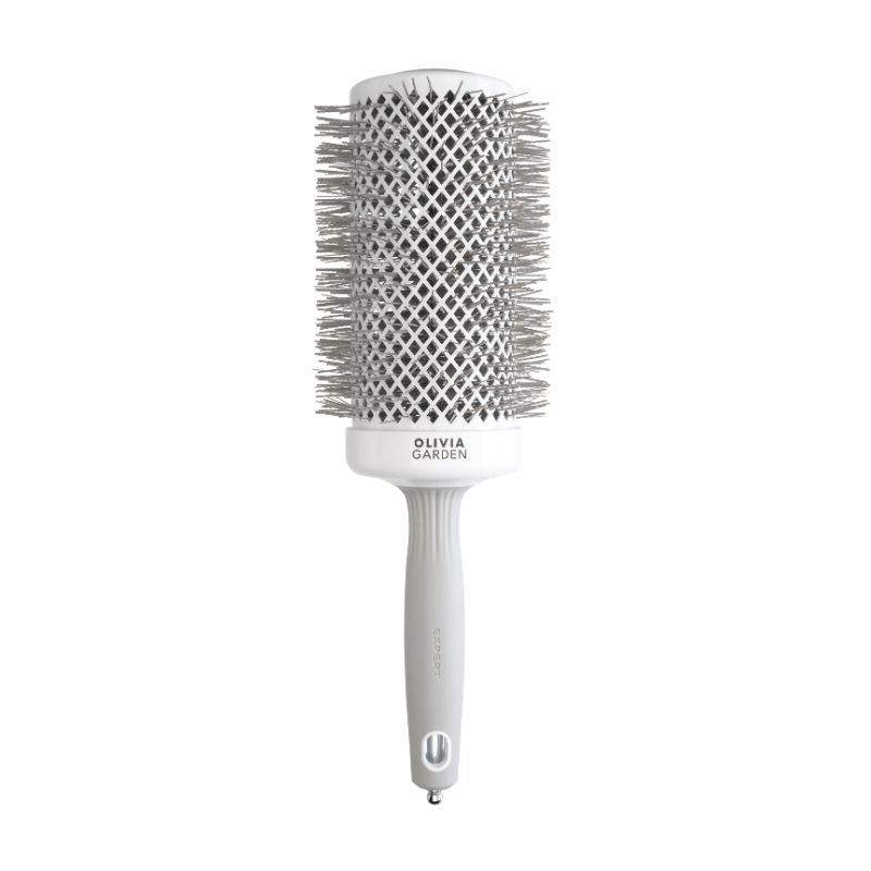 Brosse brushing Expert Blowout Speed nylon ondulé Blanc & gris 65mm Olivia Garden