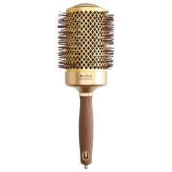 Brosse brushing Expert Blowout Shine ondulé doré & marron 65mm Olivia Garden