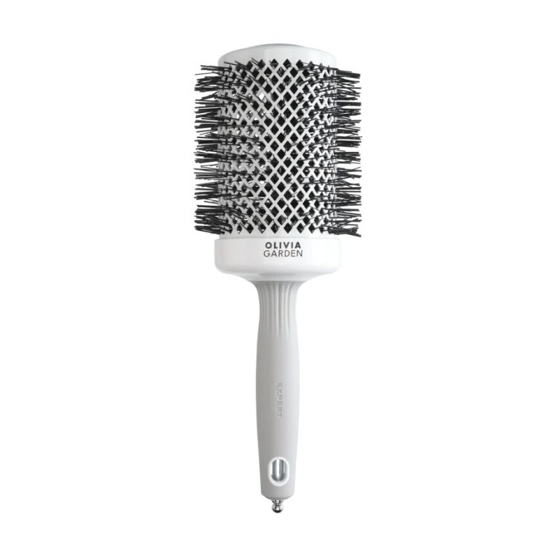 Brosse brushing Expert Blowout Shine nylon blanc & gris 65mm Olivia Garden