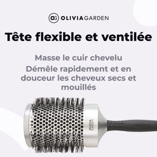 Brosse brushing Essential Blowout Classic argent 85mm Olivia Garden