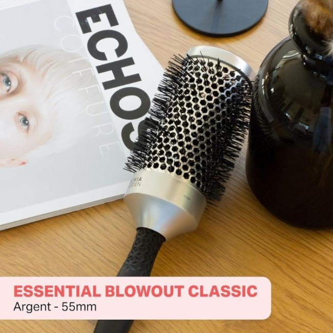 Brosse brushing Essential Blowout Classic argent 65mm Olivia Garden