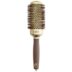 Brosse brushing Expert Blowout Shine nylon ondulé doré & marron 45mm Olivia Garden