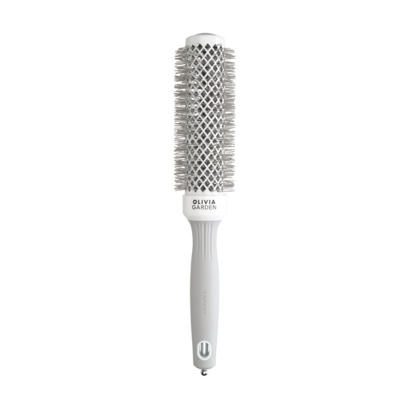 Brosse brushing Expert Blowout Speed nylon ondulé blanc & gris 35mm Olivia Garden