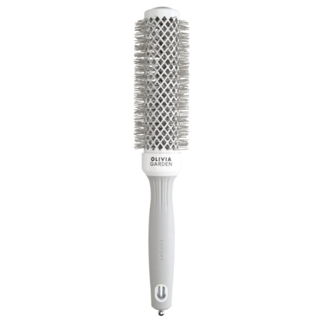 Brosse brushing Expert Blowout Speed nylon ondulé blanc & gris 35mm Olivia Garden