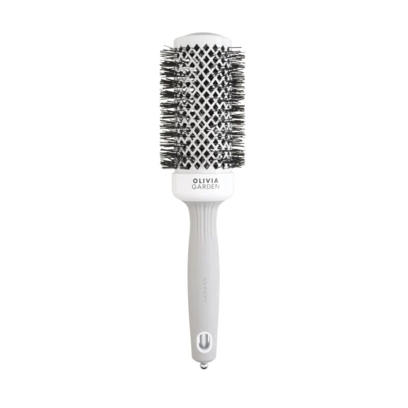 Brosse brushing Expert Blowout Shine nylon blanc & gris 45mm Olivia Garden