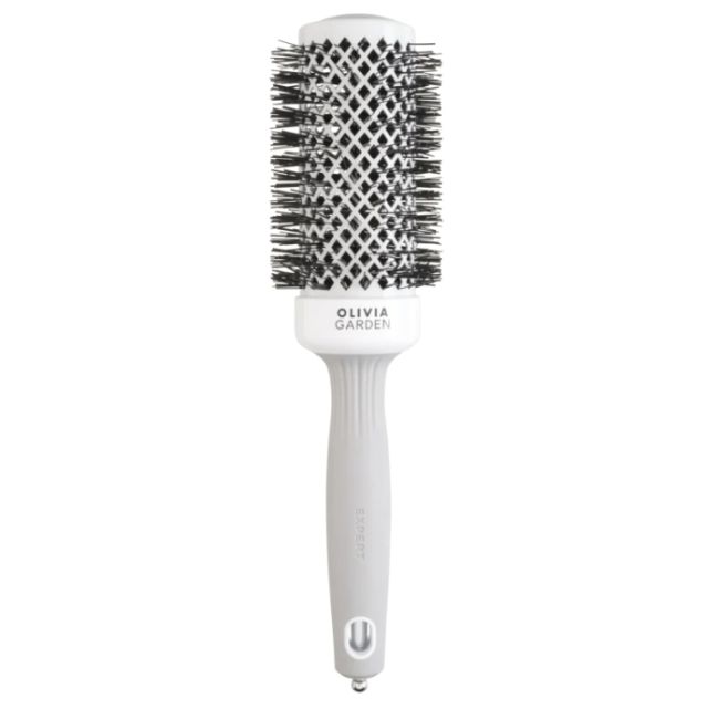 Brosse brushing Expert Blowout Shine nylon blanc & gris 45mm Olivia Garden