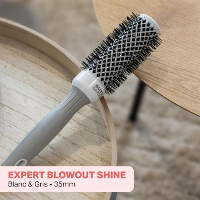 Brosse brushing Expert Blowout Shine blanc & gris 35mm Olivia Garden