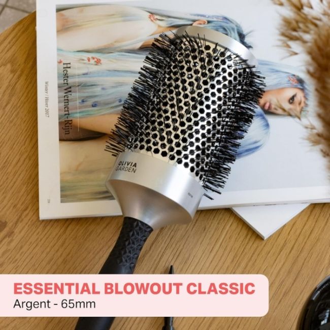 Brosse brushing Essential Blowout classic argent 55mm Olivia Garden